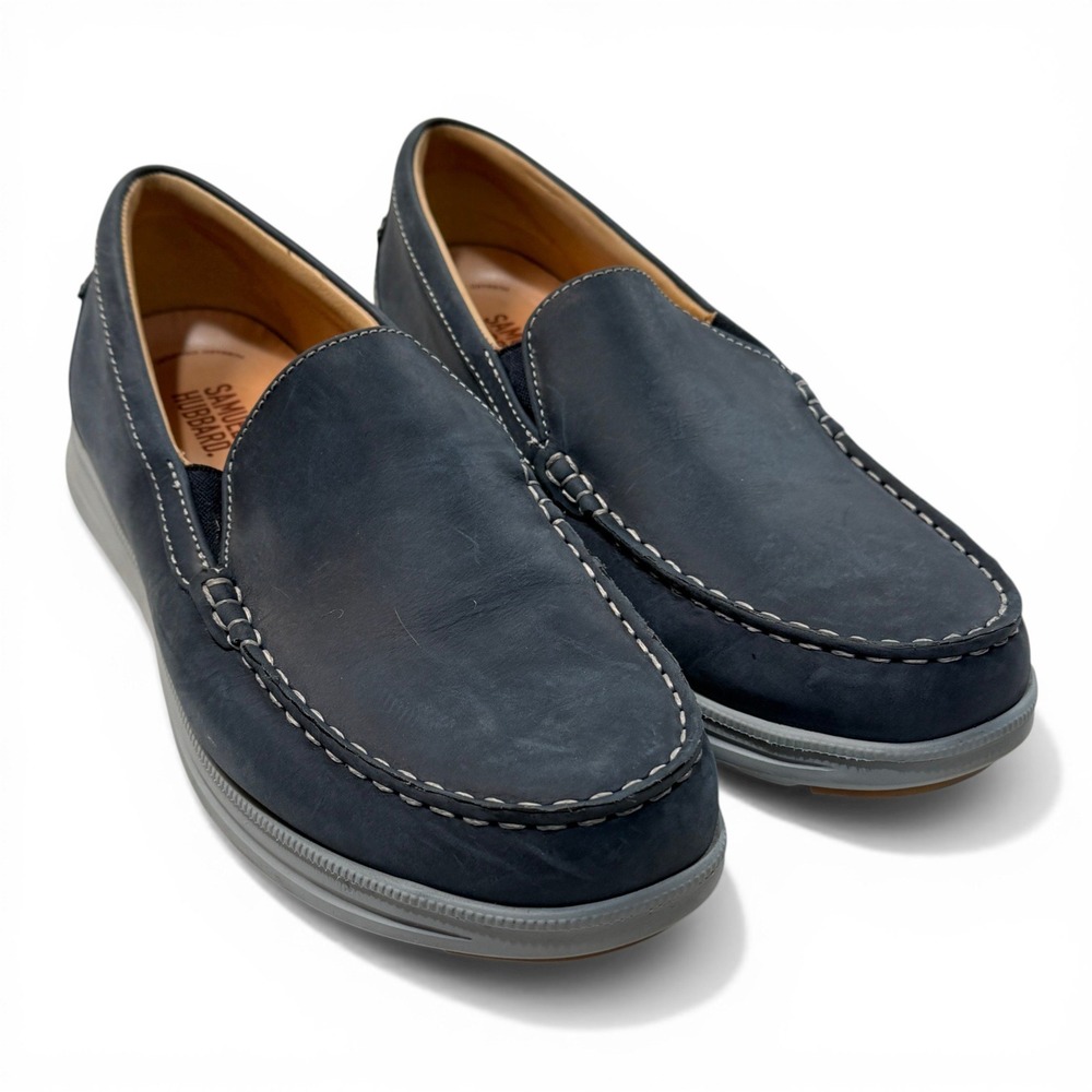 Samuel Hubbard Free Mens Navy Blue Leather Loafers M1520-106 Size 10.5 M